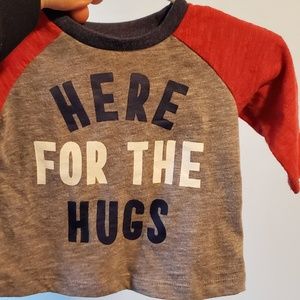 0-3m Old Navy Raglan Here for the Hugs baby shirt